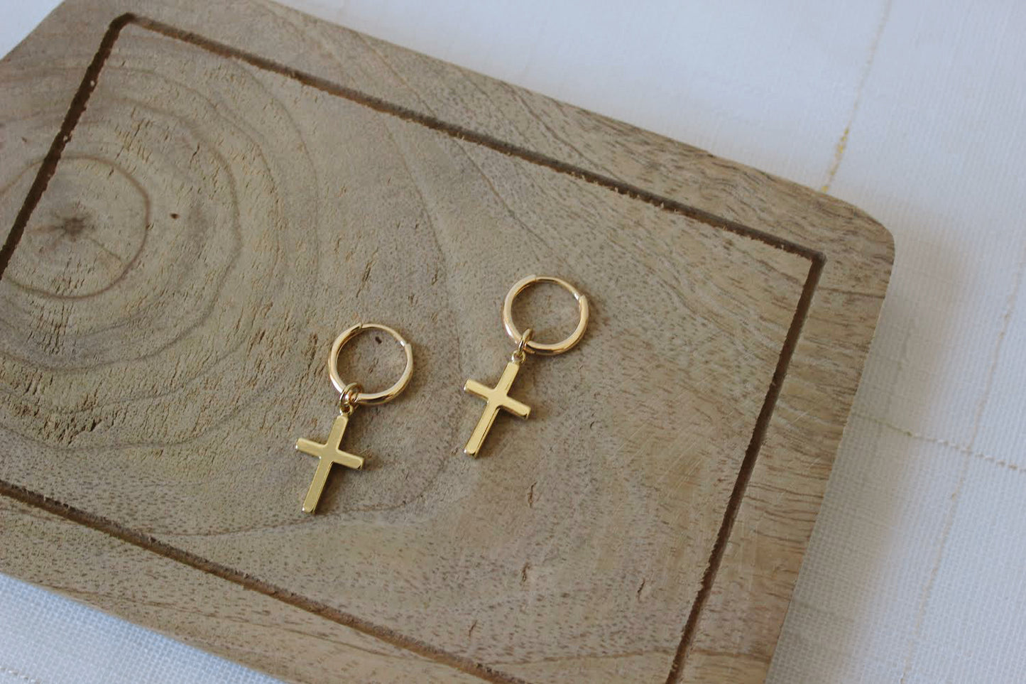 Hooped Cross Earrings