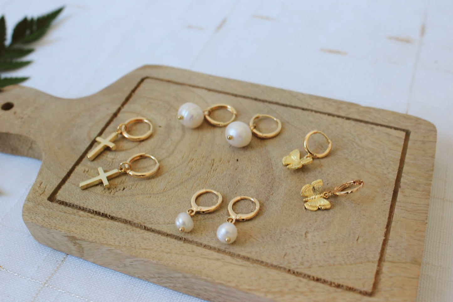 Hooped Pearl Earrings