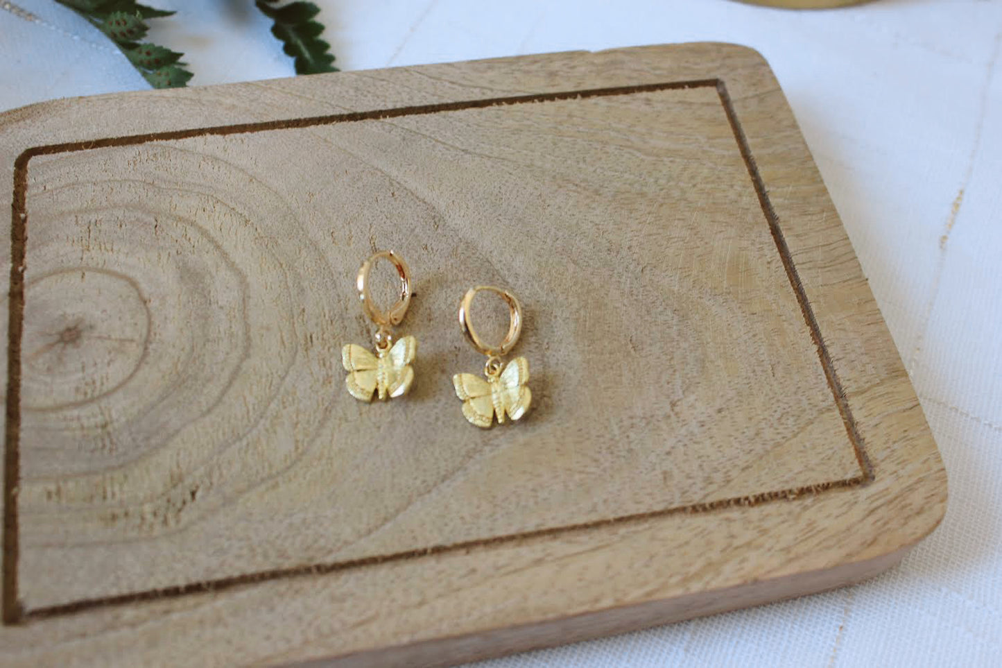 Hooped Butterfly Earrings