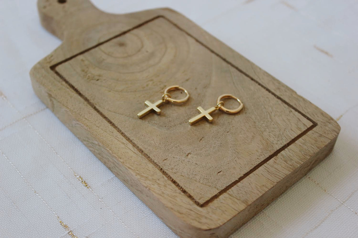 Hooped Cross Earrings