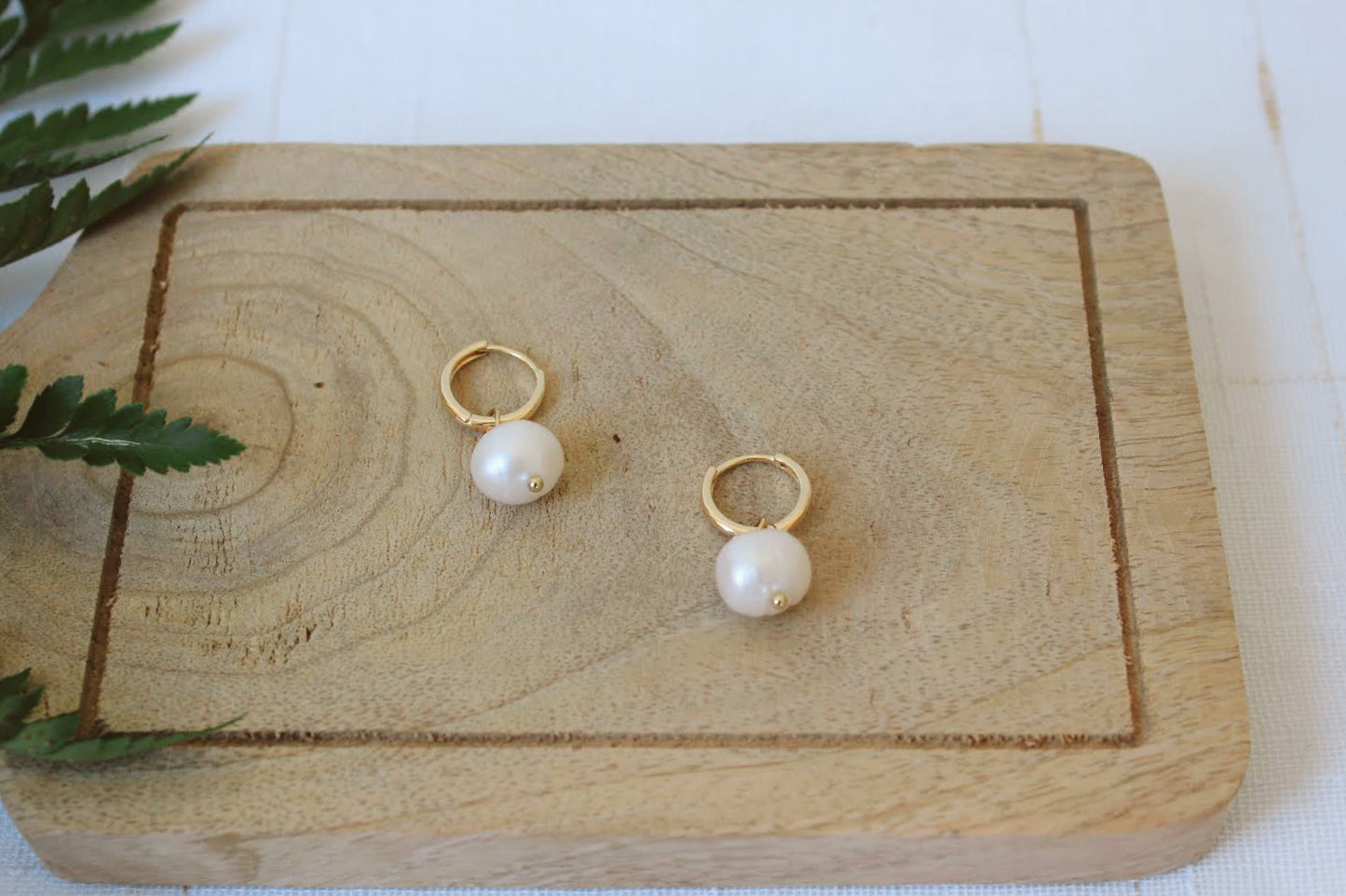 Hooped Pearl Earrings