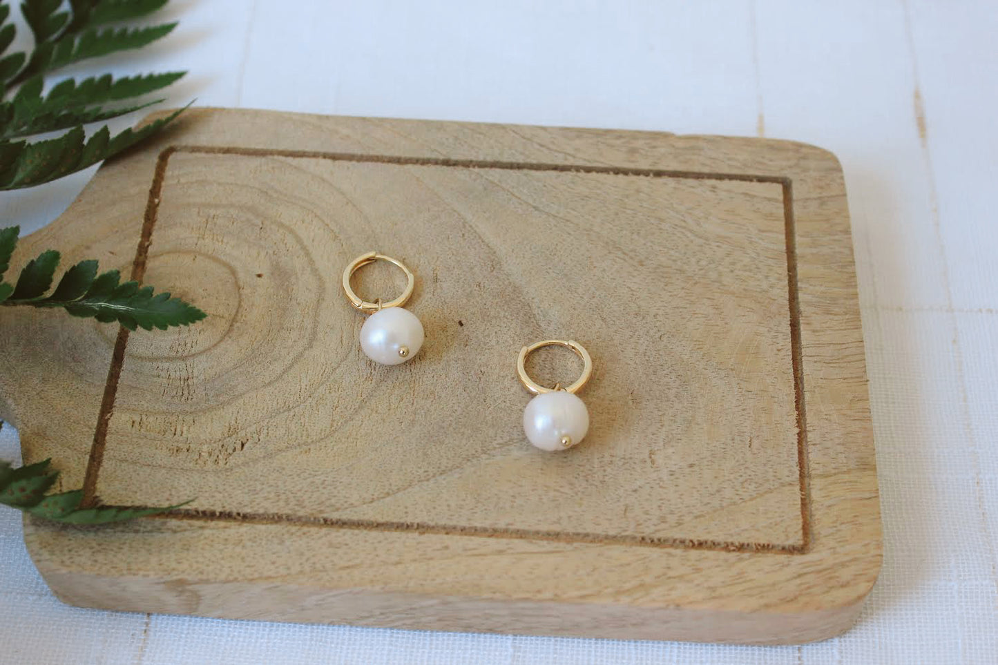 Hooped Pearl Earrings