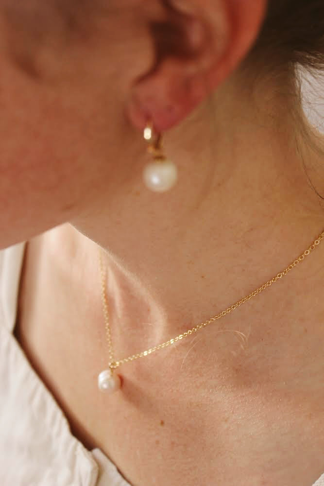 Hooped Pearl Earrings